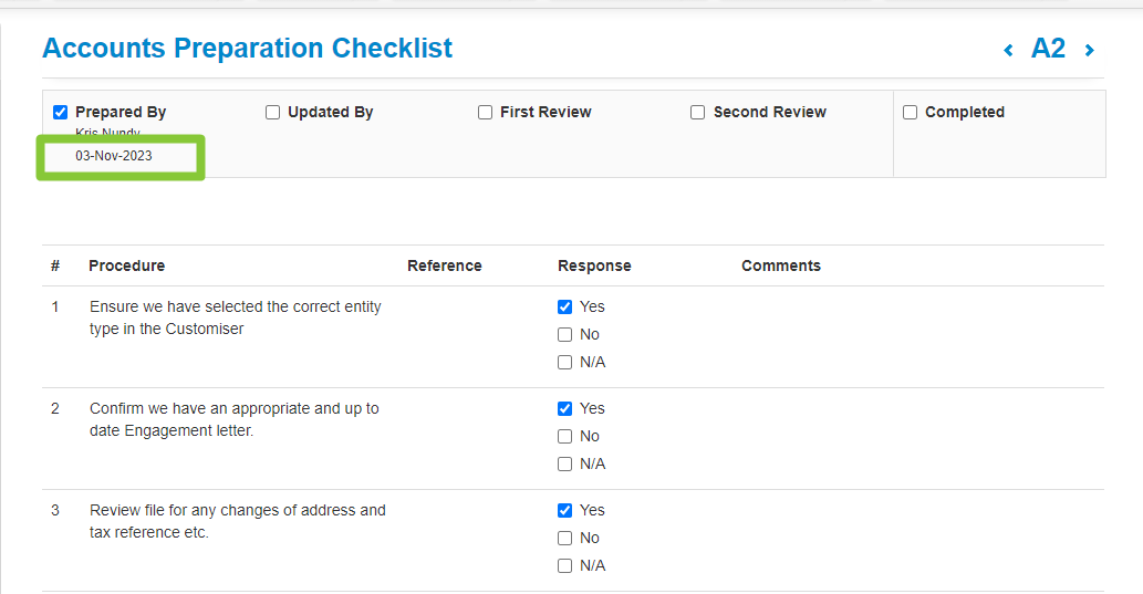 Changing the signoff date and one click signoff MyWorkpapers